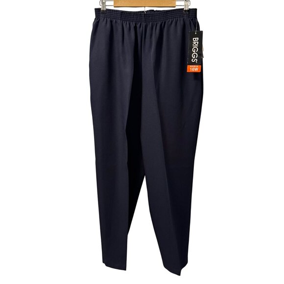 Briggs Womens Stretch Pants 16W Easycare Washable Navy Blue pants. NWT - Picture 1 of 12